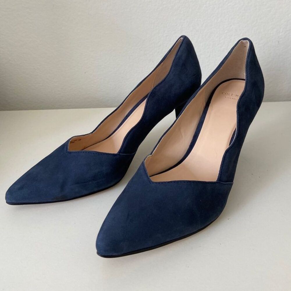 Cole Hann Lucille suade pumps size 7B in india Ink (navy) - Picture 3 of 8